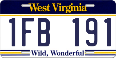 WV license plate 1FB191