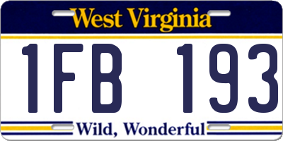 WV license plate 1FB193