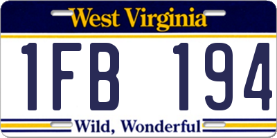 WV license plate 1FB194