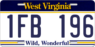 WV license plate 1FB196