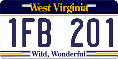 WV license plate 1FB201