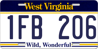 WV license plate 1FB206