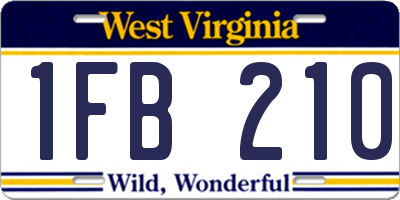 WV license plate 1FB210