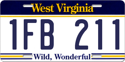 WV license plate 1FB211