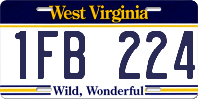 WV license plate 1FB224