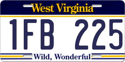 WV license plate 1FB225