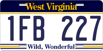WV license plate 1FB227
