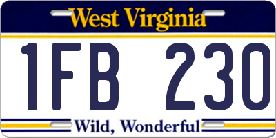 WV license plate 1FB230