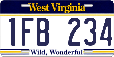 WV license plate 1FB234