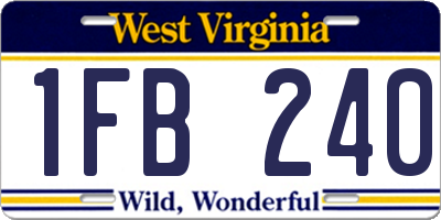 WV license plate 1FB240