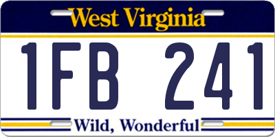 WV license plate 1FB241