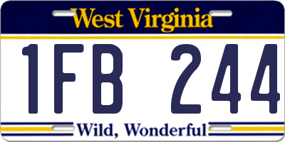 WV license plate 1FB244