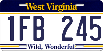WV license plate 1FB245