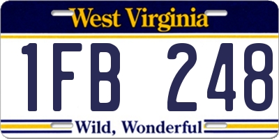WV license plate 1FB248