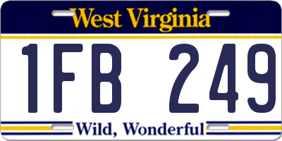 WV license plate 1FB249