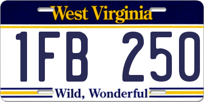 WV license plate 1FB250