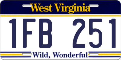 WV license plate 1FB251