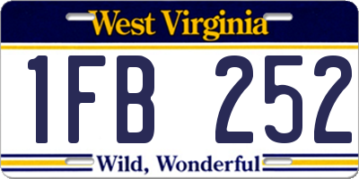 WV license plate 1FB252