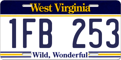 WV license plate 1FB253