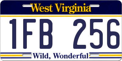 WV license plate 1FB256