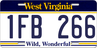 WV license plate 1FB266