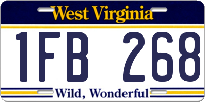 WV license plate 1FB268