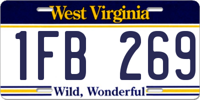 WV license plate 1FB269