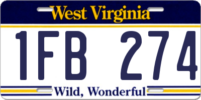 WV license plate 1FB274