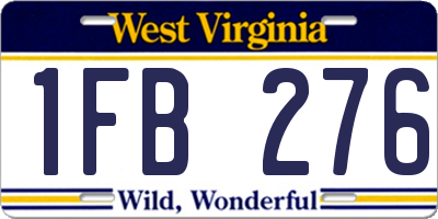 WV license plate 1FB276