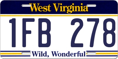 WV license plate 1FB278