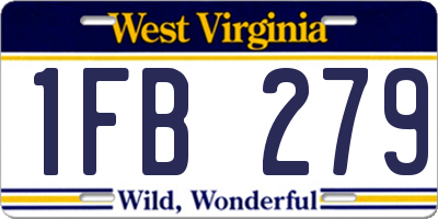 WV license plate 1FB279