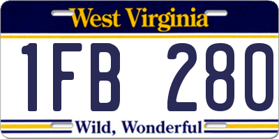 WV license plate 1FB280