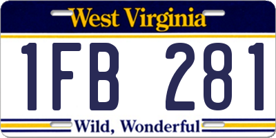 WV license plate 1FB281