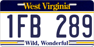 WV license plate 1FB289