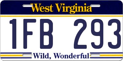 WV license plate 1FB293