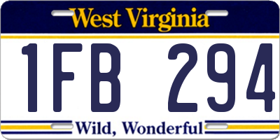 WV license plate 1FB294