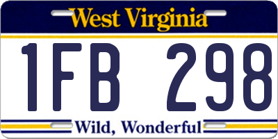 WV license plate 1FB298