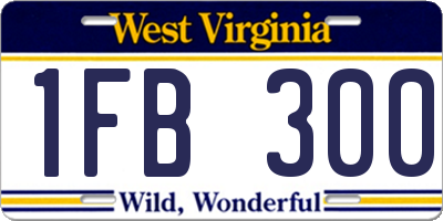 WV license plate 1FB300