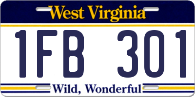 WV license plate 1FB301