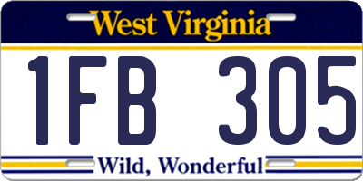 WV license plate 1FB305