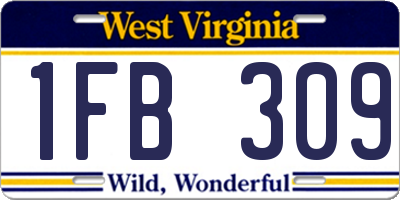 WV license plate 1FB309