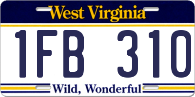 WV license plate 1FB310