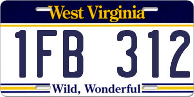 WV license plate 1FB312