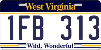 WV license plate 1FB313