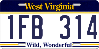 WV license plate 1FB314