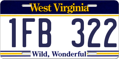 WV license plate 1FB322