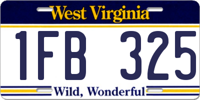 WV license plate 1FB325