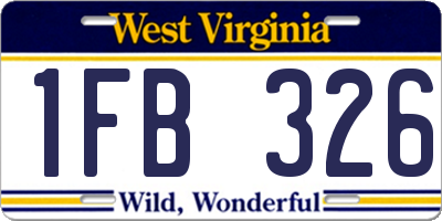 WV license plate 1FB326