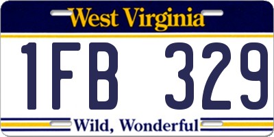WV license plate 1FB329