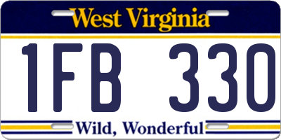 WV license plate 1FB330